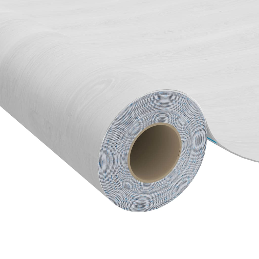 Detail view of white wood PVC film showing natural grain pattern and decorative inlays for coastal and farmhouse decor