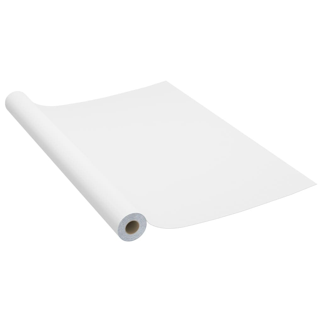 Close-up of white furniture film showing smooth satin finish and premium PVC material perfect for cabinet and furniture wrapping