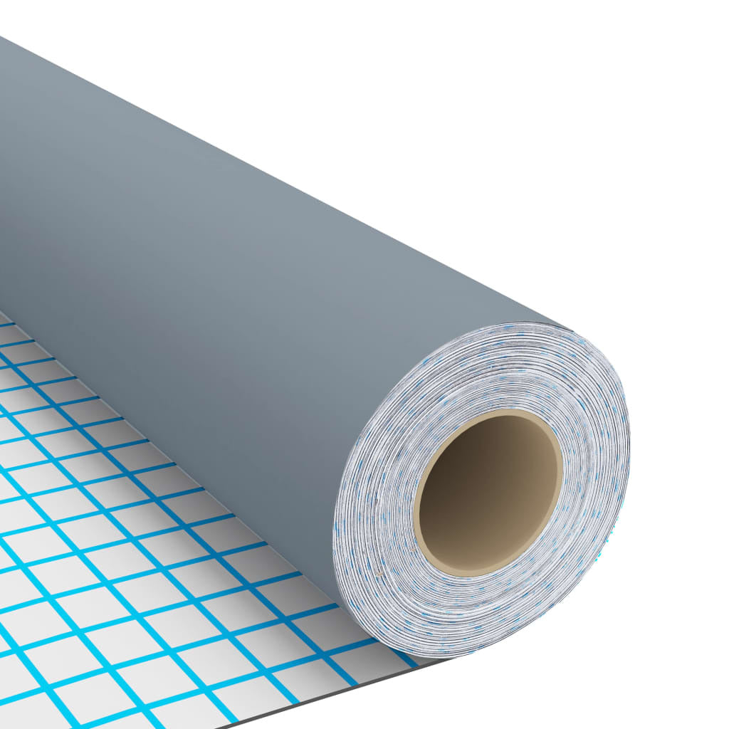 Roll of gray waterproof furniture film showing dimensions and matte finish for DIY home renovation and furniture makeover