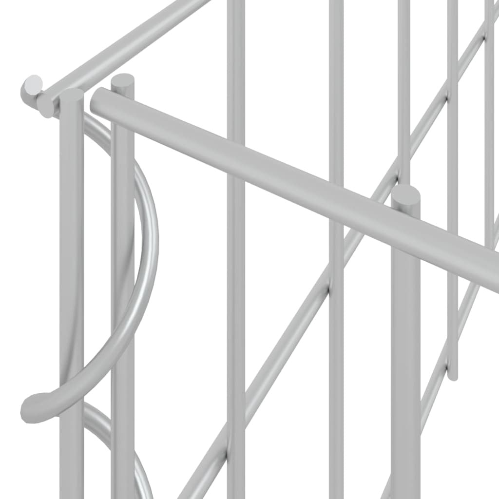 Assembly view of galvanized steel gabion frame components and hardware