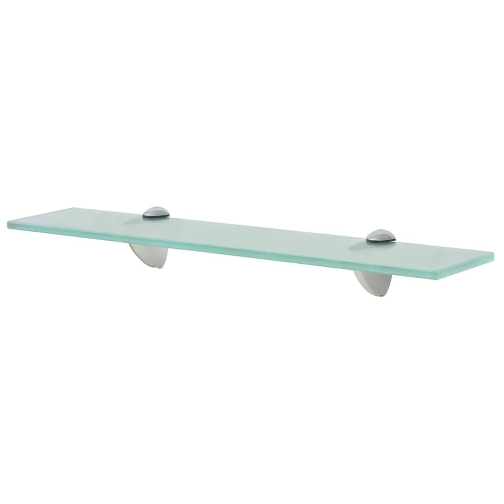 Clear tempered glass floating shelf with zinc alloy brackets - modern wall storage