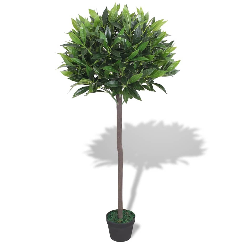49 inch artificial bay tree plant with realistic green foliage in decorative pot, UV resistant faux greenery for indoor home and office decor