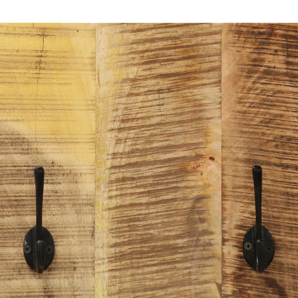 Full view of 43-inch tall coat rack with three hooks, rectangular shape perfect for hallway or entryway organization