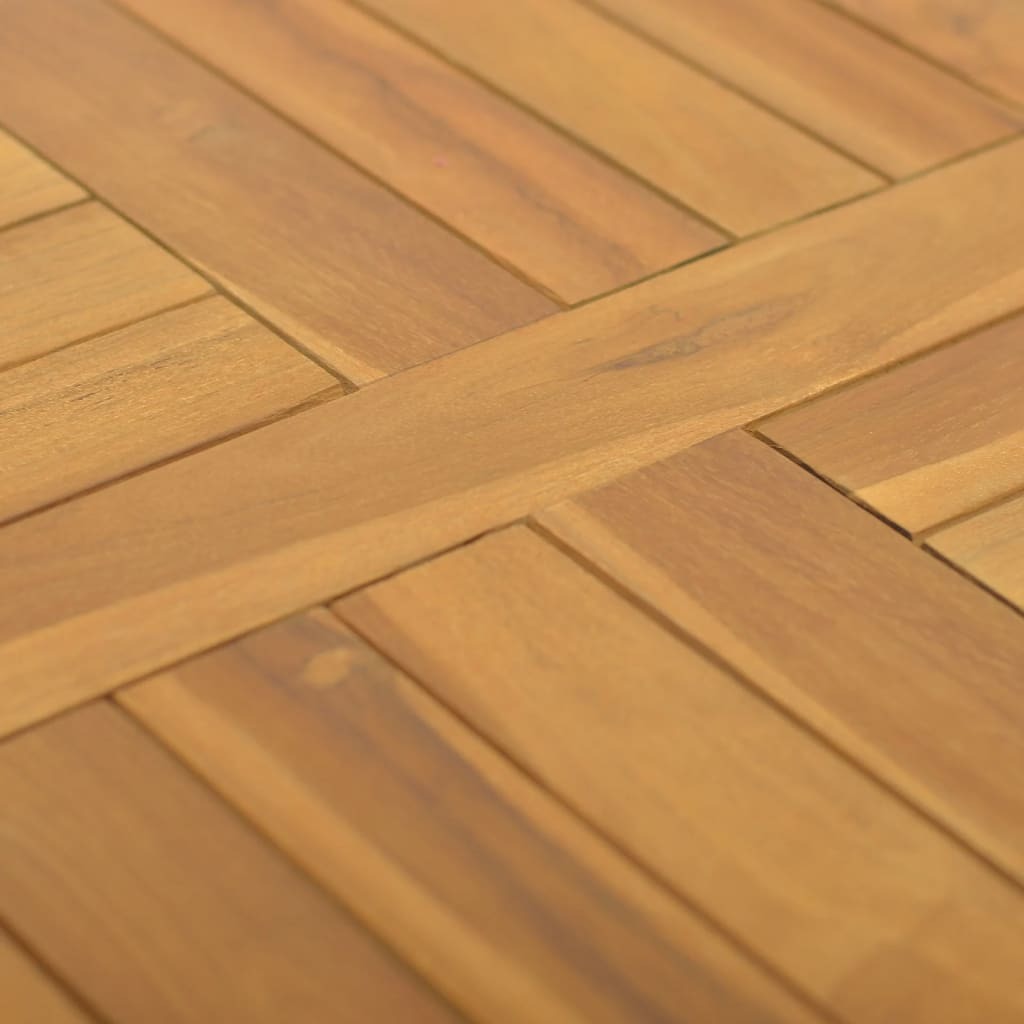 Square teak table top used as custom dining table in modern interior