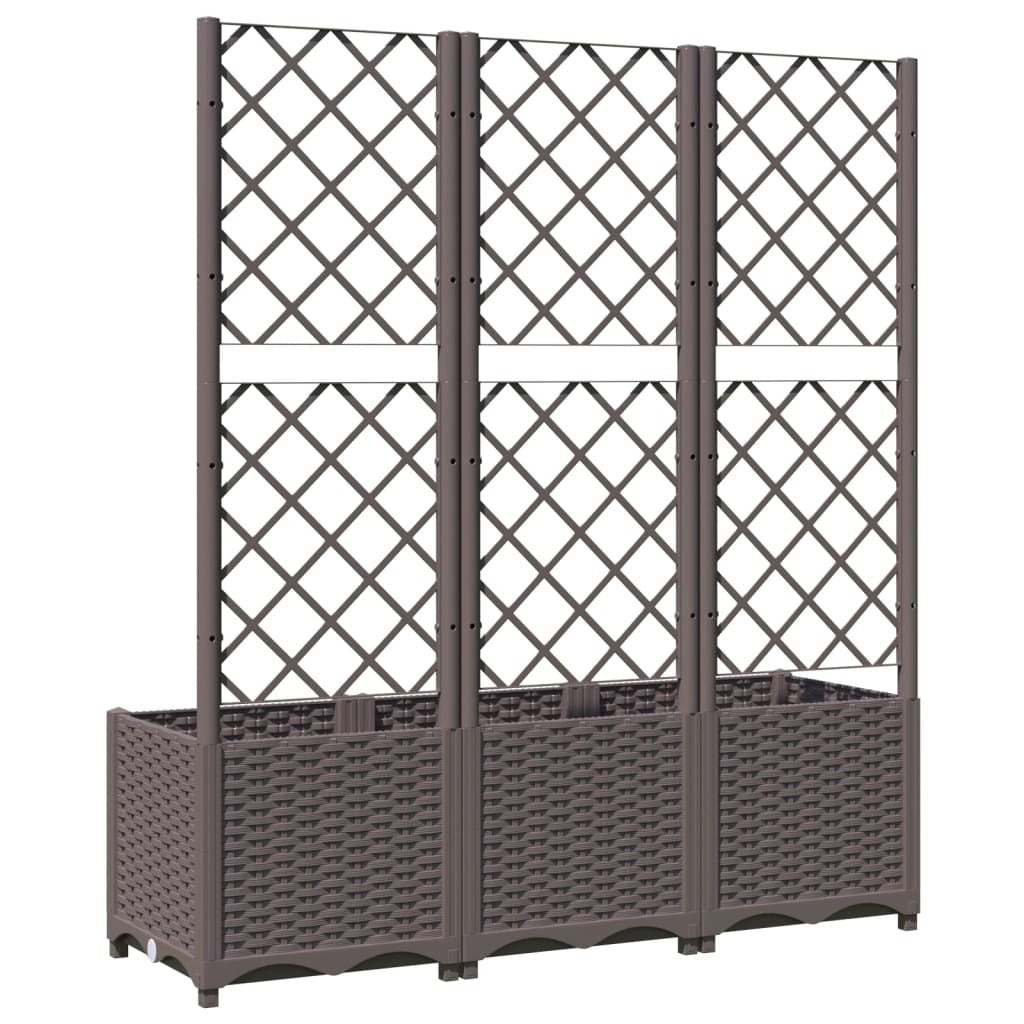 Brown polypropylene planter dimensions - 47.2x47.2x53.5 inch large outdoor planter with trellis