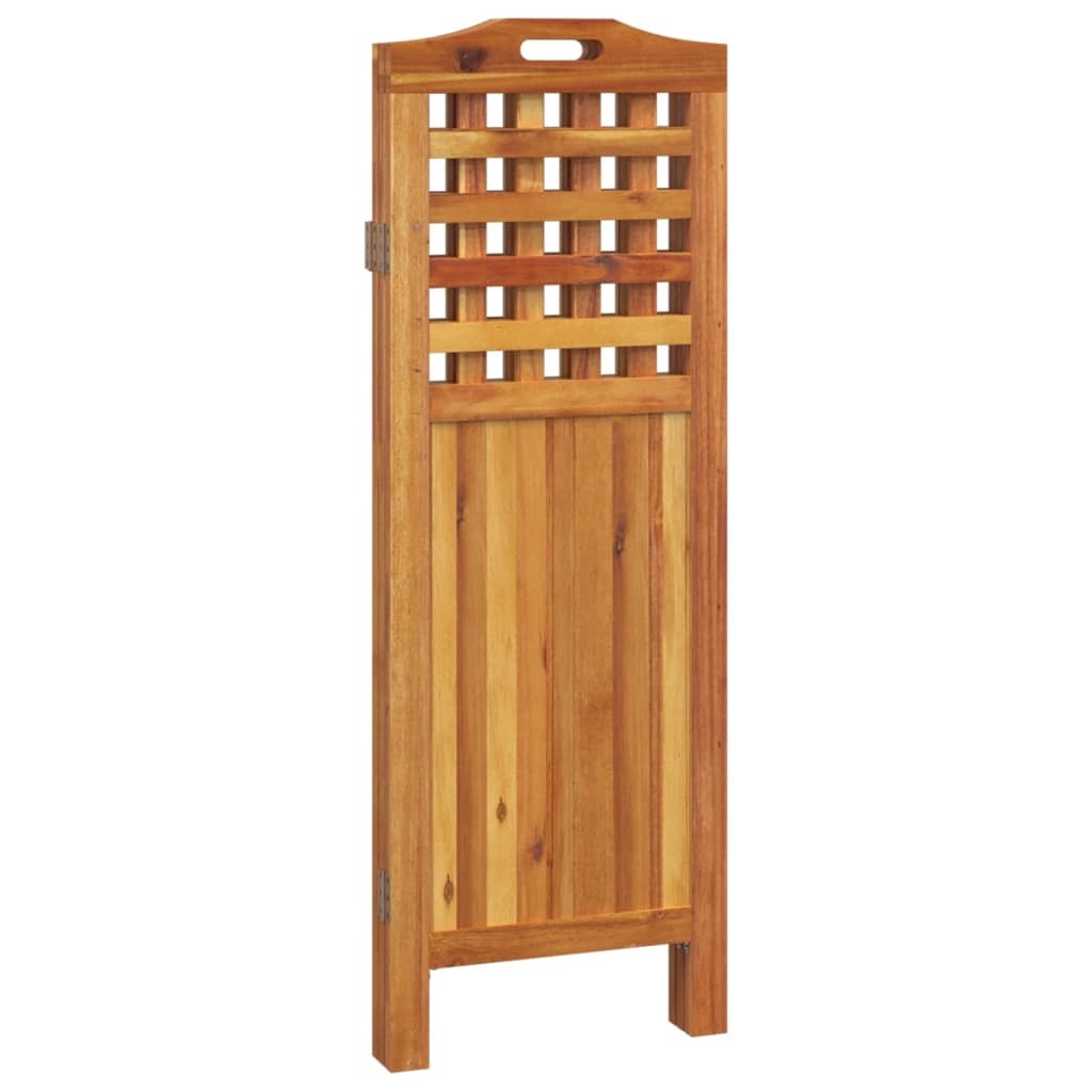 Acacia wood room divider detail showing solid wood construction and natural variations