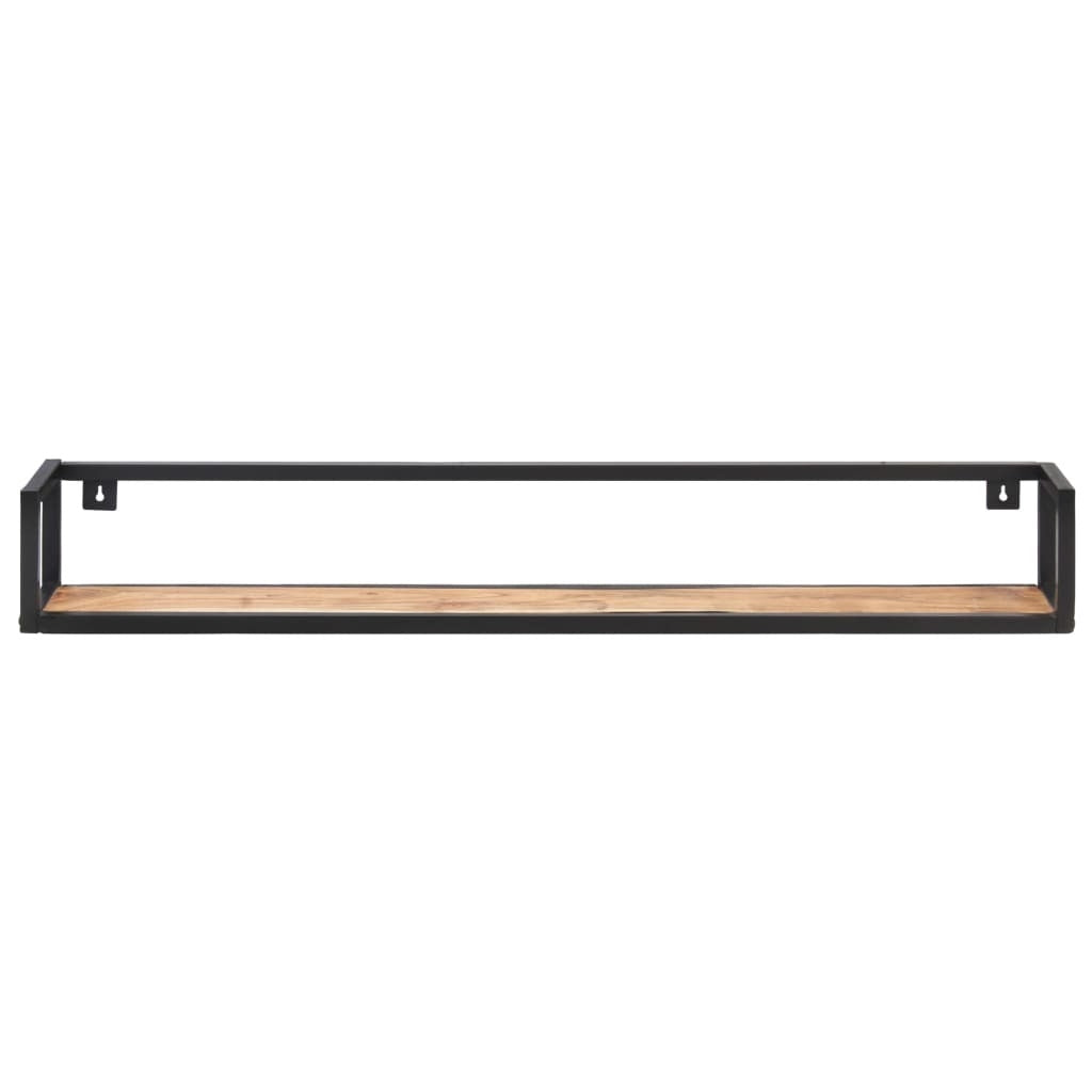 Single natural acacia wood floating shelf displaying 47.2 inch length and rectangular shape