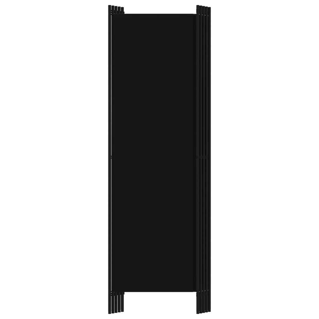 Single black fabric panel showing 18.3x68.9 inch dimensions and powder-coated iron frame