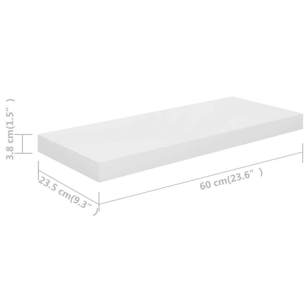 White floating shelf installation showing hidden bracket mounting system