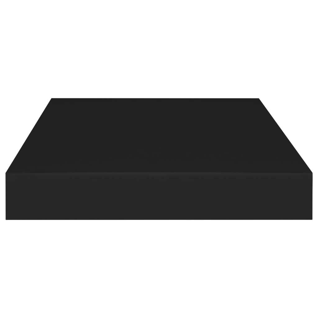 Black MDF shelf in modern living room interior with contemporary decor