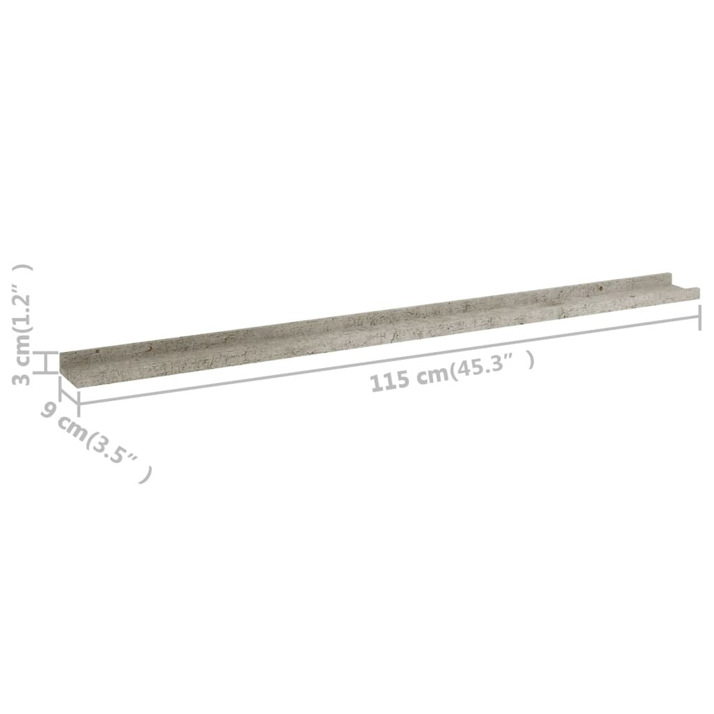 Concrete gray wall shelves product packaging and assembly instructions for home installation
