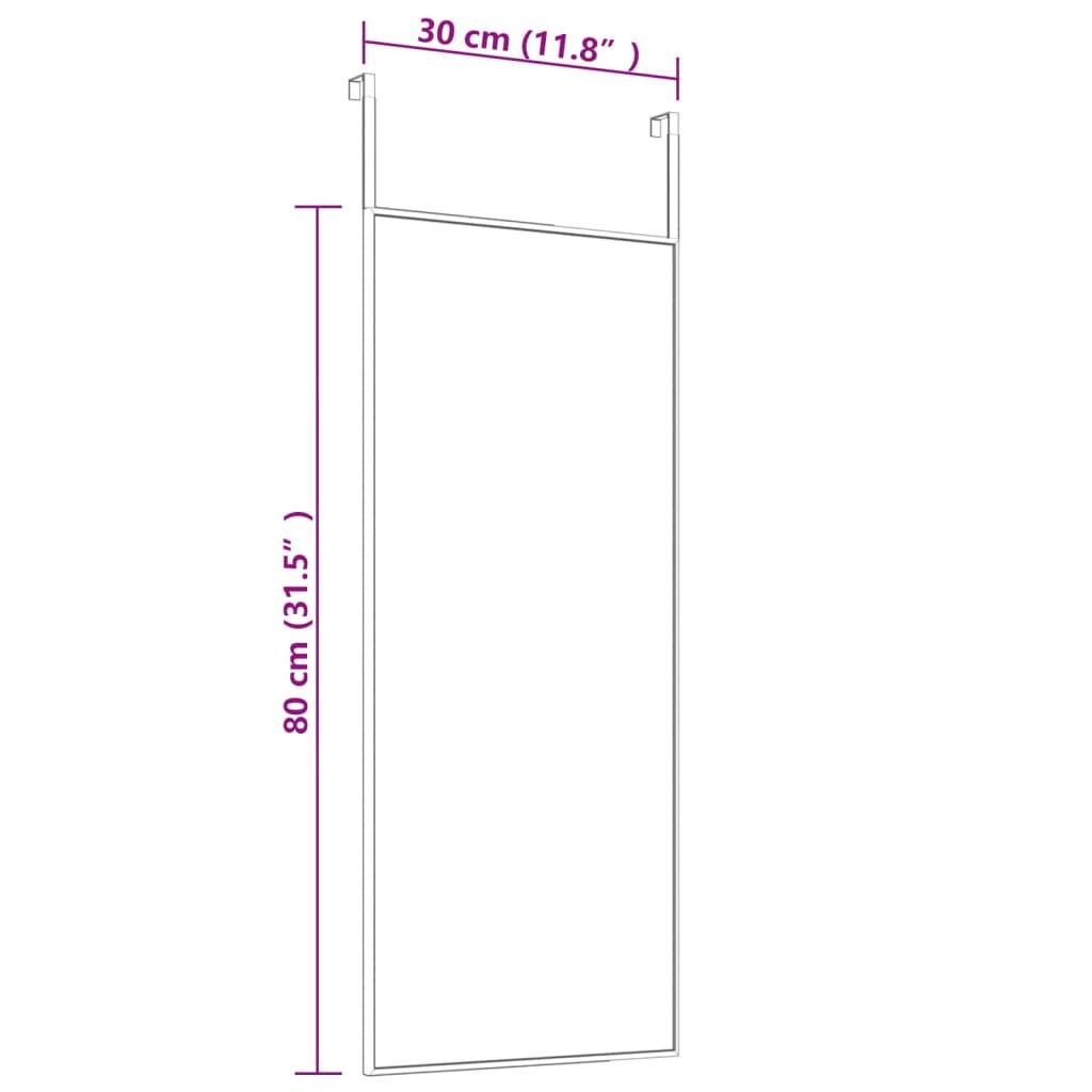 Rectangular gold door mirror 31.5 inch height showing full product and minimalist design for modern home decor