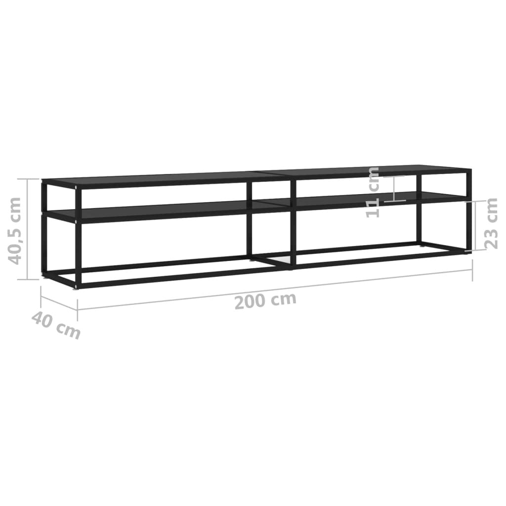 Technical view of TV cabinet showing dimensions and assembly for entertainment setup
