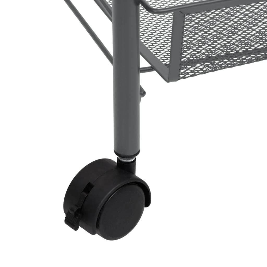 Close-up of kitchen trolley wheels showing smooth-rolling caster design