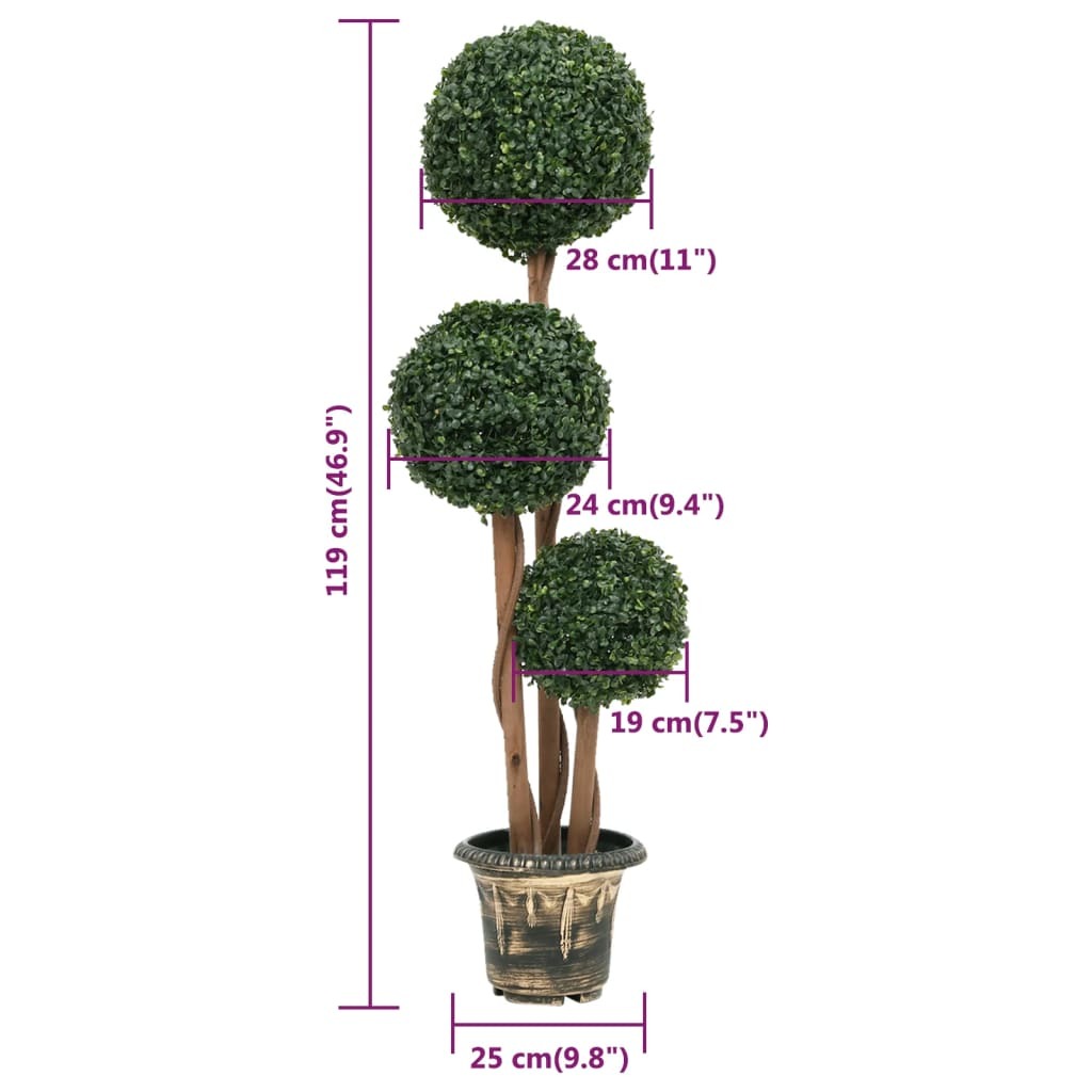 47 inch artificial topiary boxwood plant with spherical ball perfect for living room patio and garden year-round greenery