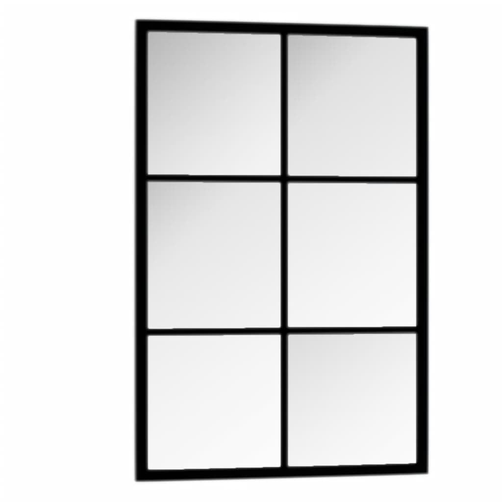 Side angle of rectangular mirror showing slim 0.6-inch depth profile and quality metal frame construction