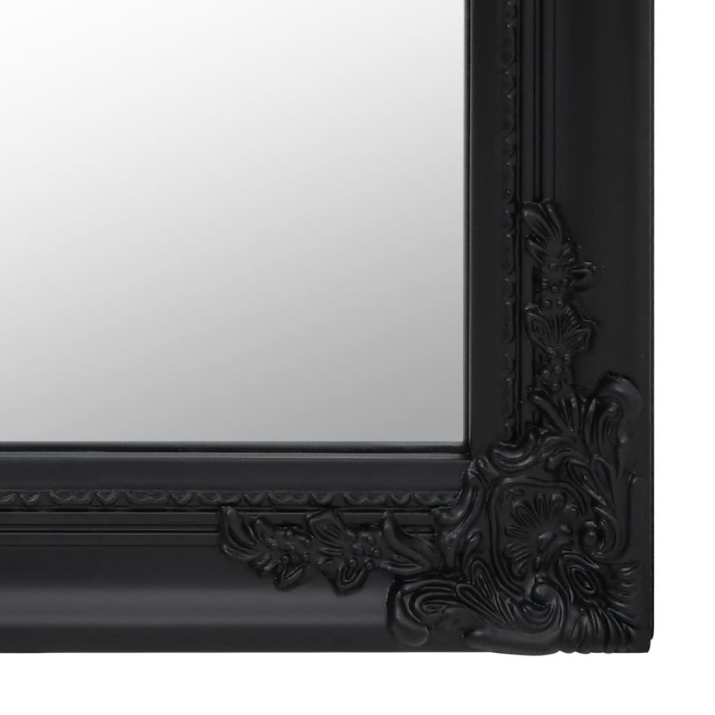 Three-quarter view of freestanding floor mirror emphasizing full-length design and stable base, perfect for bedroom vanity area