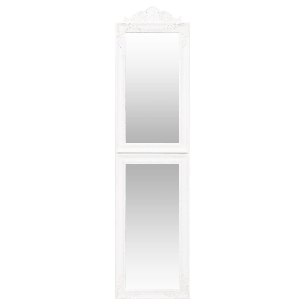 Full-length white floor mirror 78 inches showing complete reflection capability and stable free-standing design