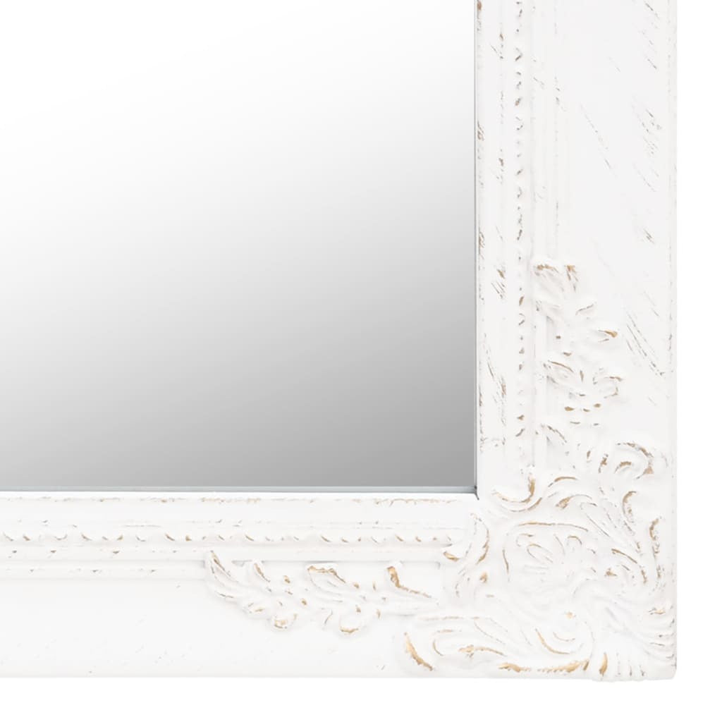 78.7 inch tall white floor mirror in room setting showing how it enhances bedroom or hallway decor