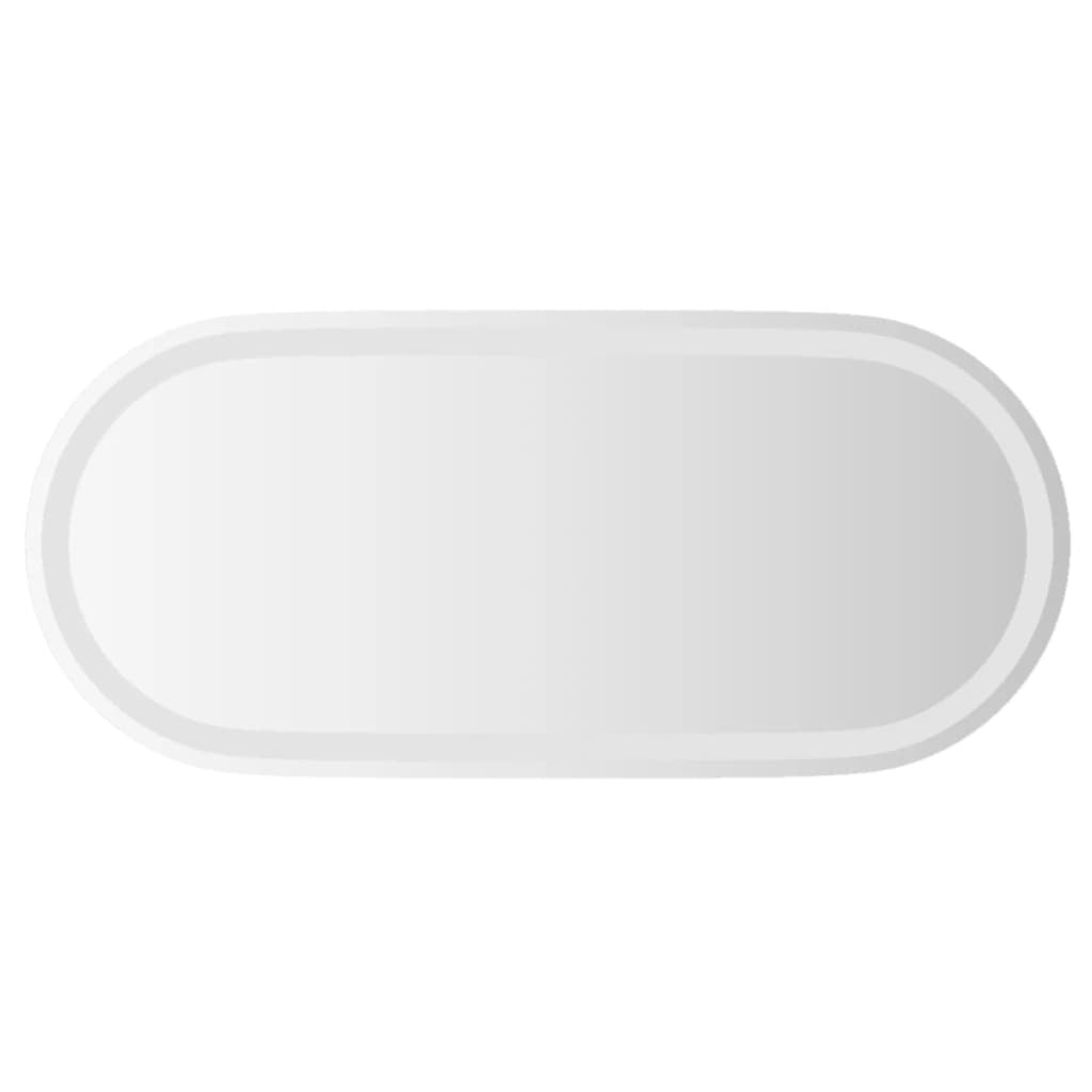 Illuminated LED bathroom mirror showing soft indirect cool white lighting perfect for makeup application