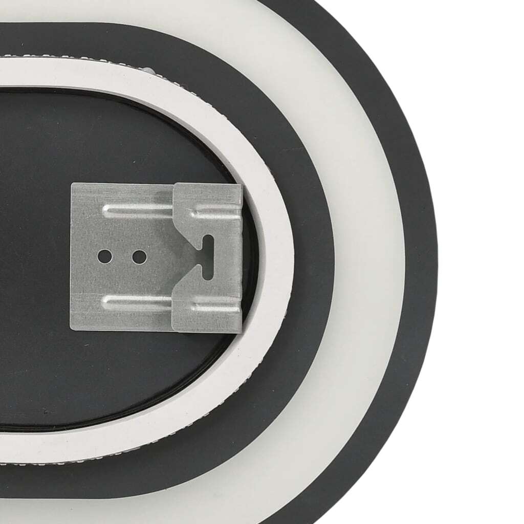 LED bathroom mirror package showing cool white illuminated oval design with USB power cable included