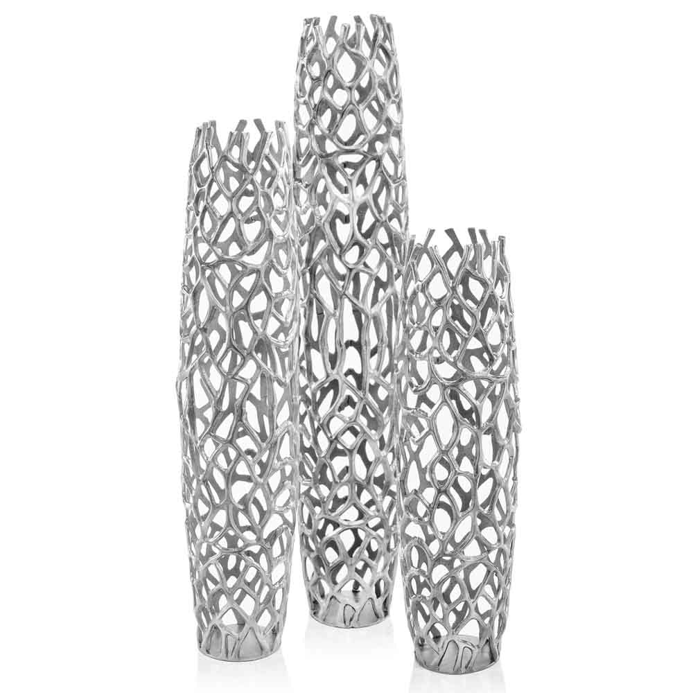 Top view of 47 inch floor vase showing cylinder opening perfect for tall branches and flowers