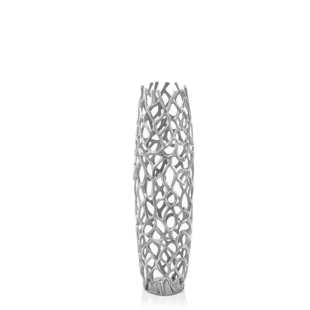 32 inch silver twigs vase full view demonstrating dramatic floor placement ideal for entryways