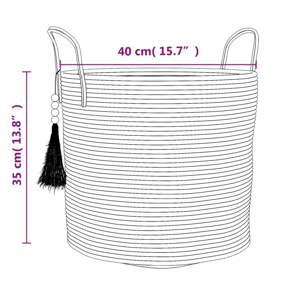 Brown cotton organizer basket lifestyle photo showing versatile use for home storage in any room