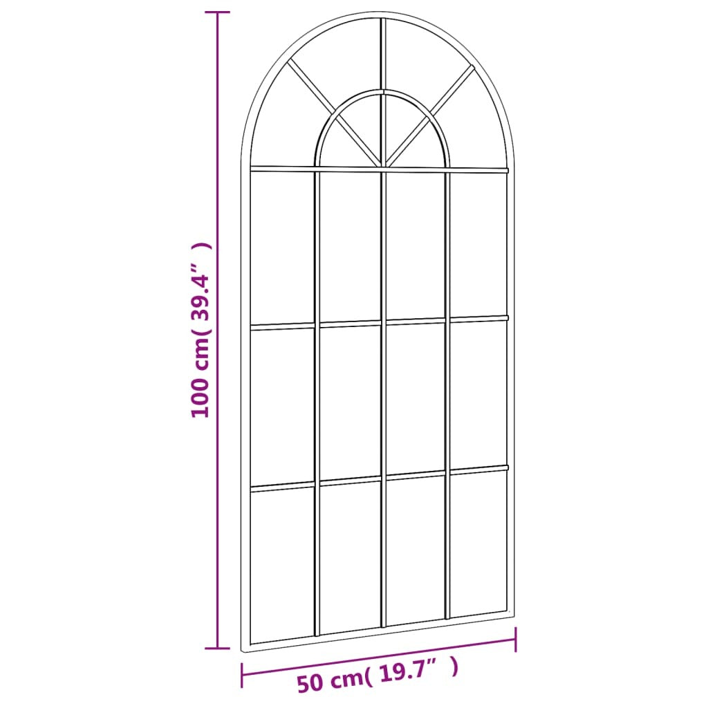 Complete black arched wall mirror displaying timeless design and versatile style, statement piece for any room