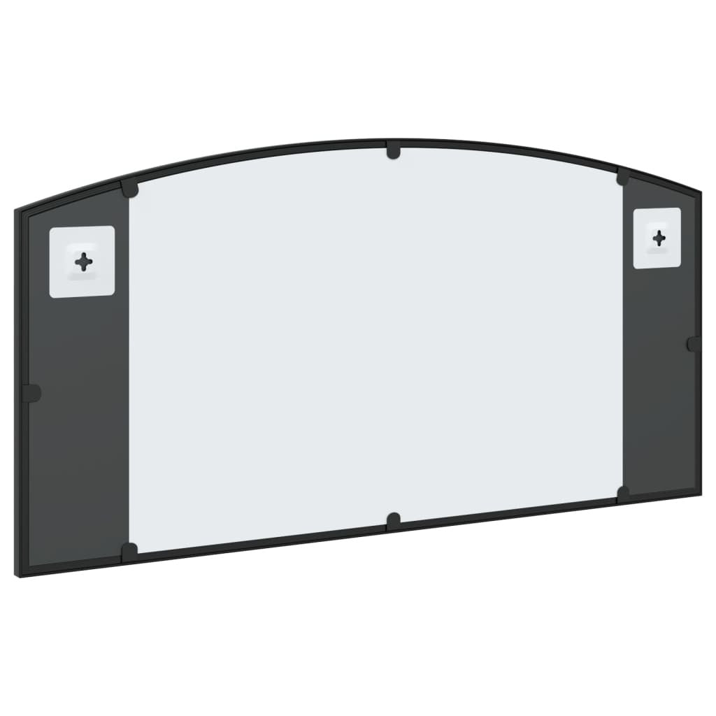 Black powder-coated mirror frame detail showing scratch and rust resistant finish