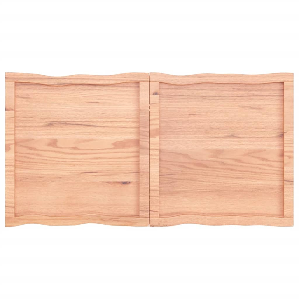 Top view of rectangular foldable oak table top showing full surface area