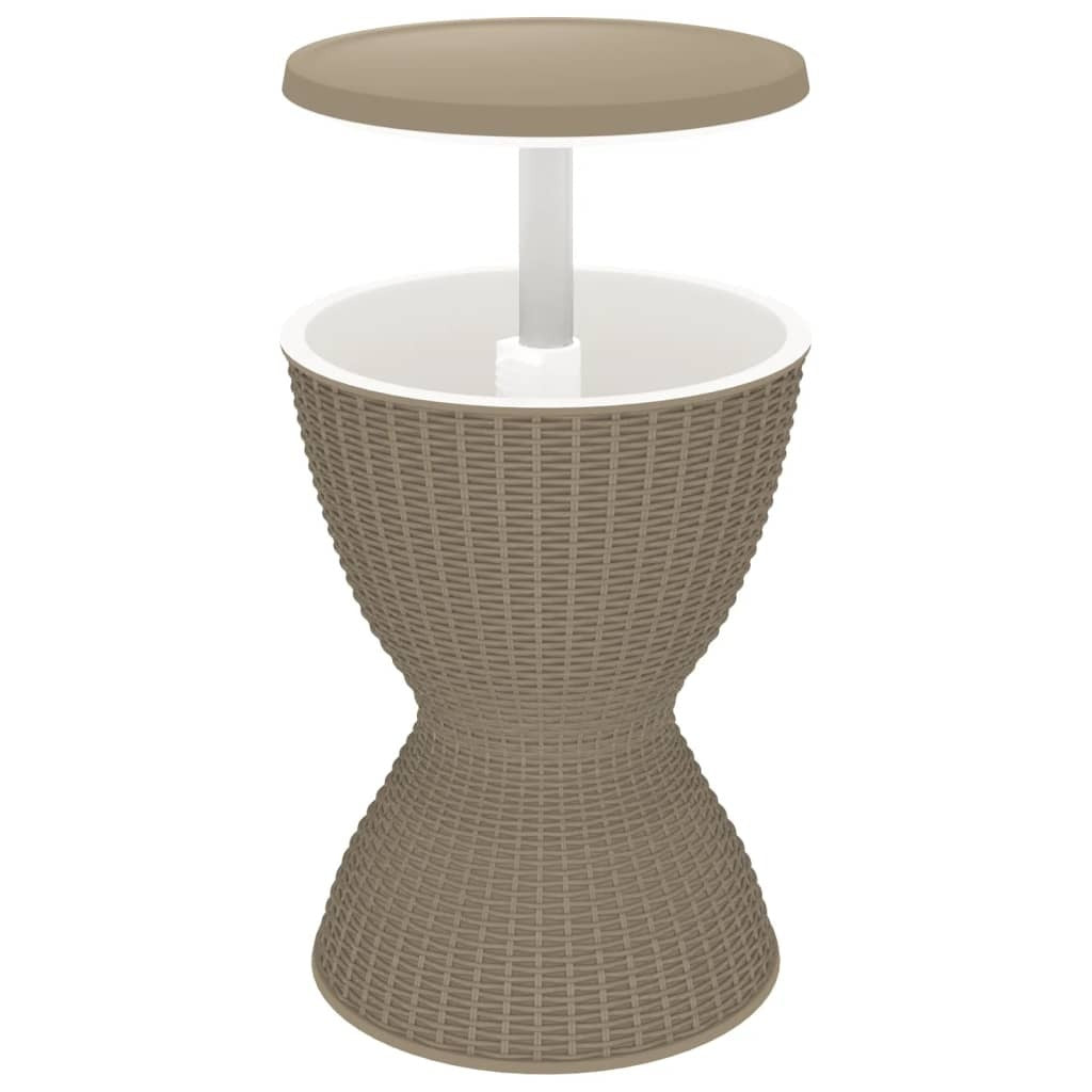 Top view of ice cooler table showing large capacity interior for drinks and food storage