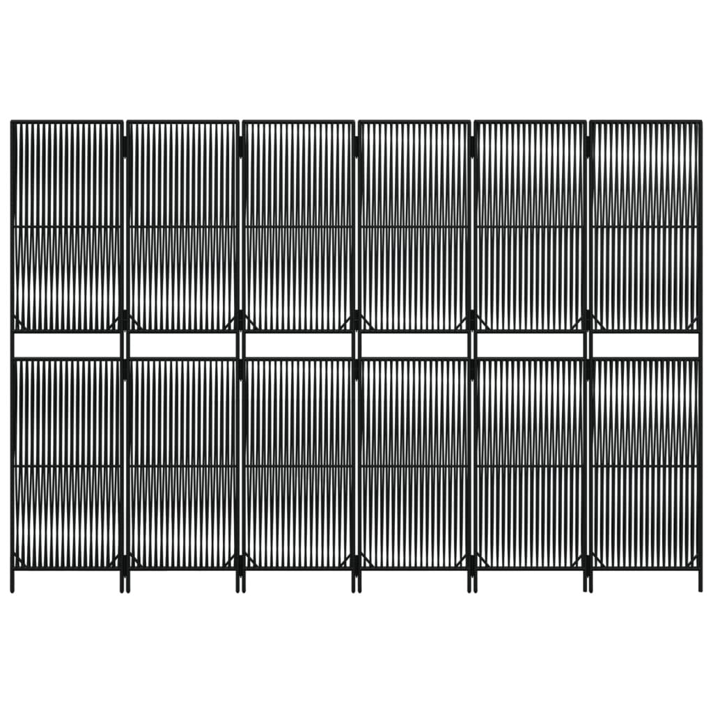 Poly rattan room divider in outdoor setting showing weather-proof construction and versatility
