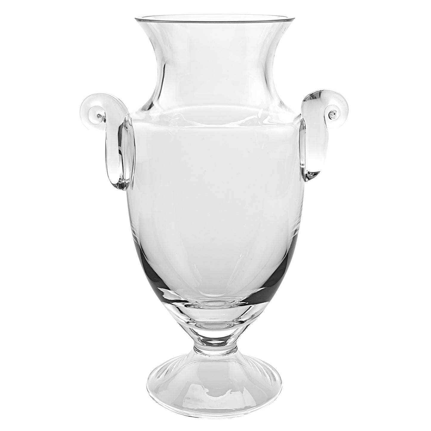 European crystal trophy vase 12 inch close-up showing artisan mouth blown craftsmanship and brilliant glass quality