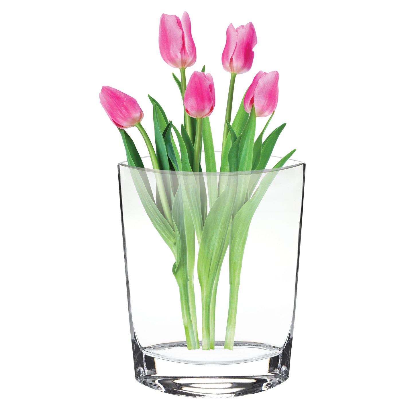 European crystal pocket vase 11 inch close-up showing artisan mouth blown craftsmanship and elegant design