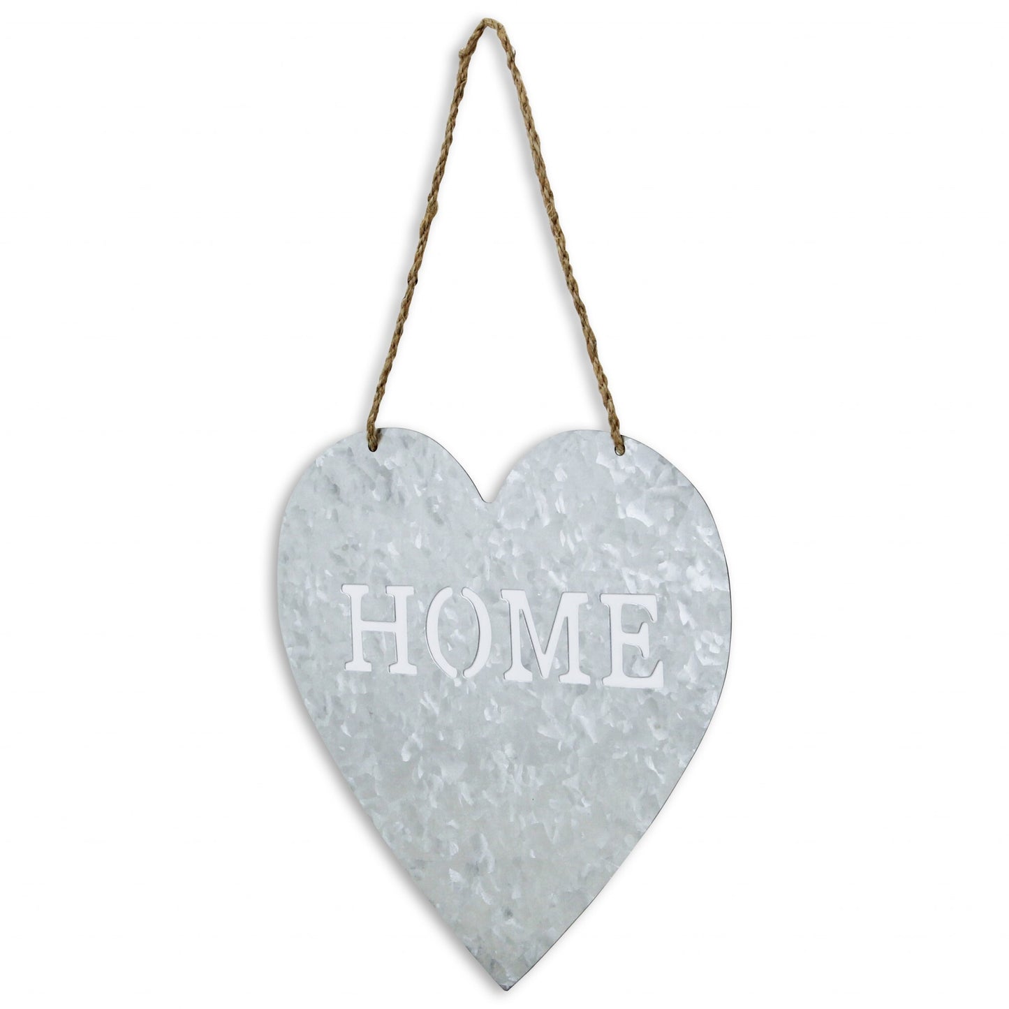 9.5 inch HOME wall decor close-up displaying cut out design and rope hanging system for easy installation