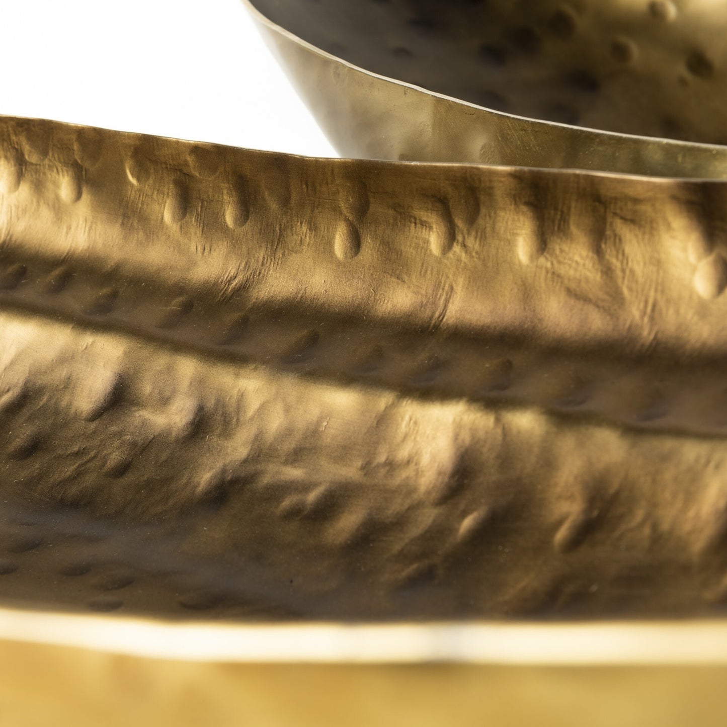 Rustic contemporary gold metal bowls perfect for centerpiece displays and table decor