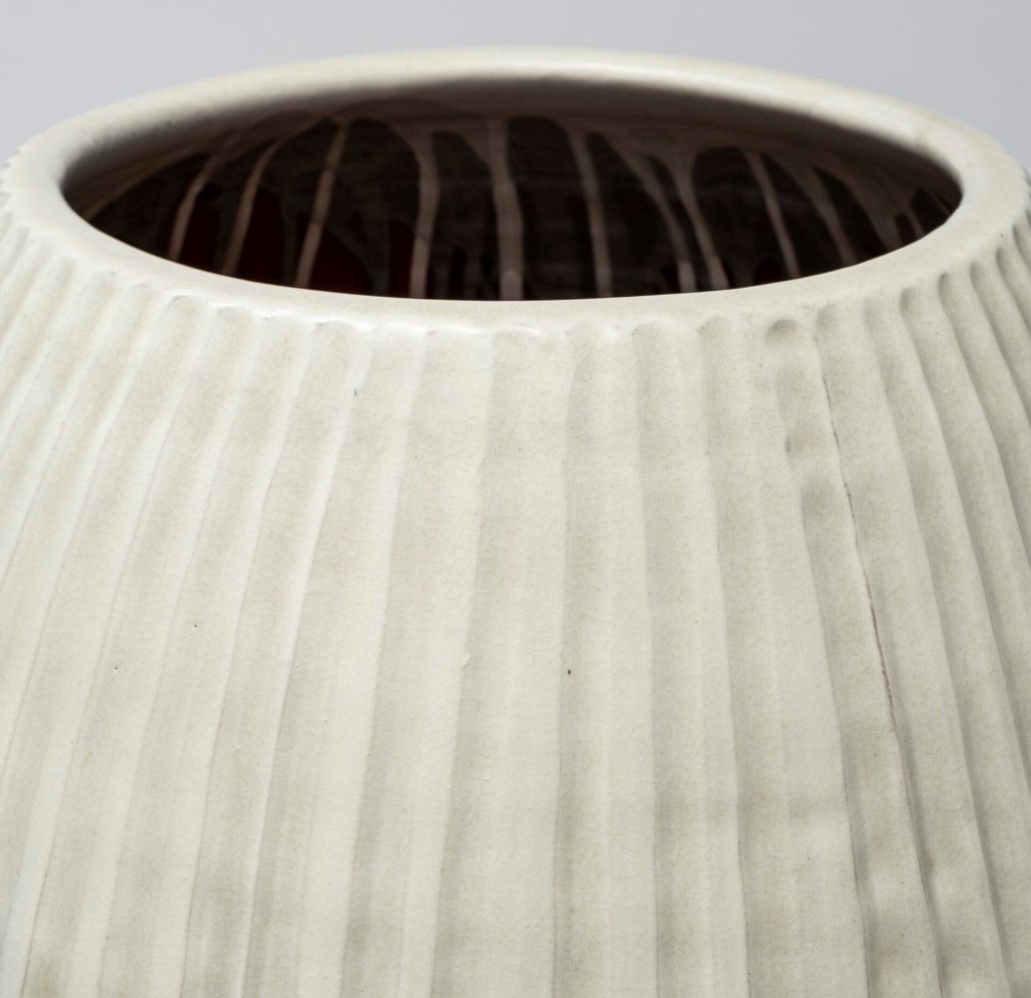 Contemporary White Ceramic Vase - Lifestyle Display Showing Elegant Proportions for Scandinavian Decor