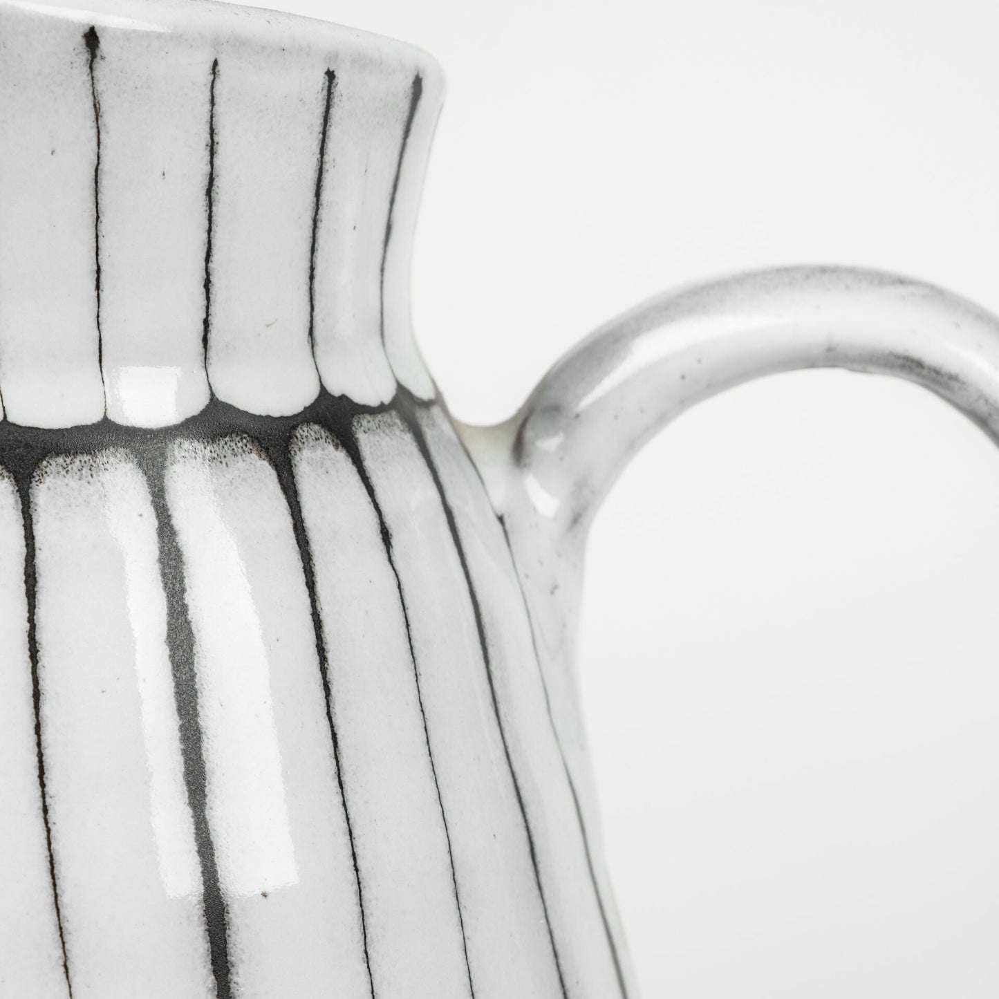 Modern farmhouse ceramic pitcher 10 inches tall with unique artisan glaze, rustic home decor