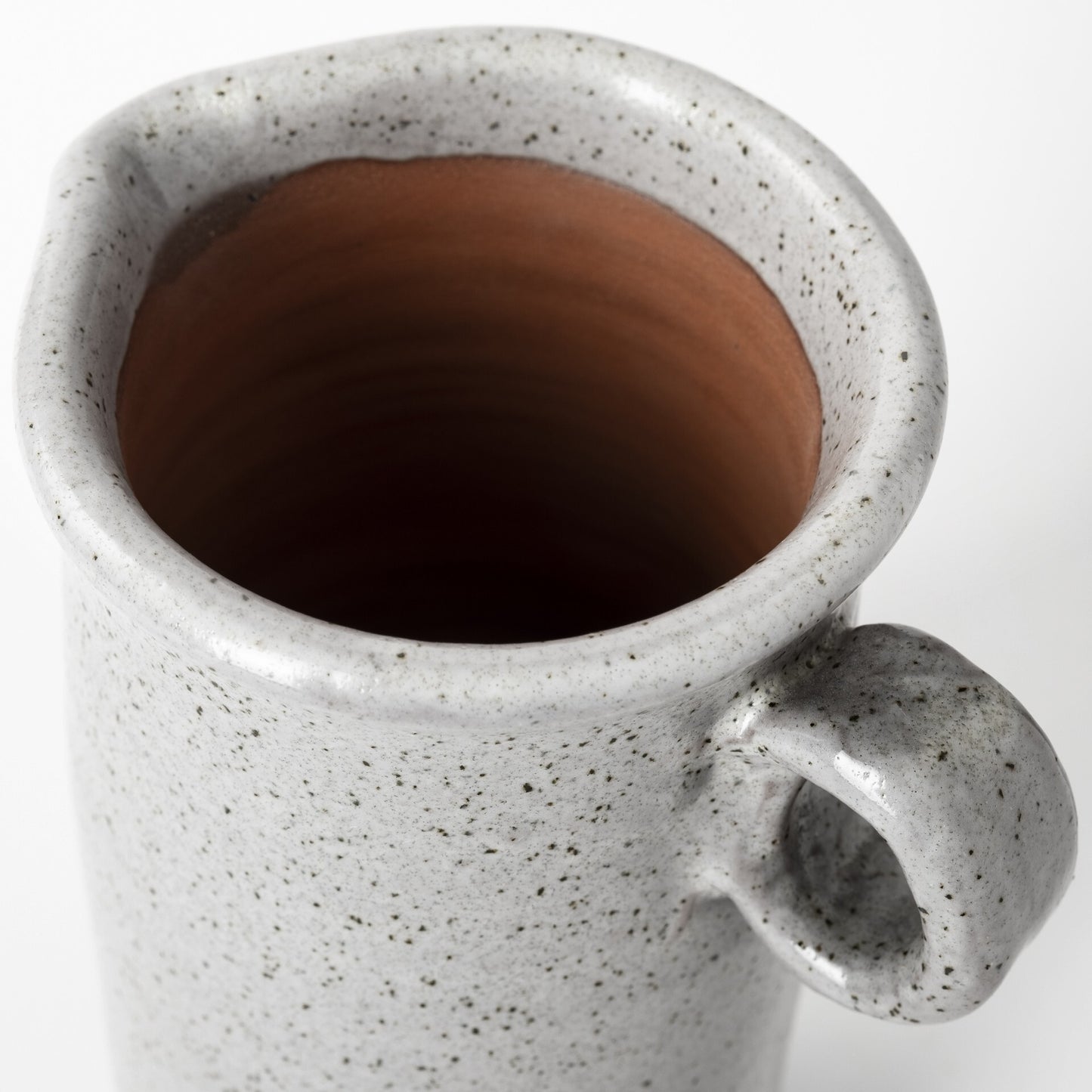 Contemporary Gray Speckle Ceramic Jug - Lifestyle Display Showing Versatile Kitchen and Dining Room Decor