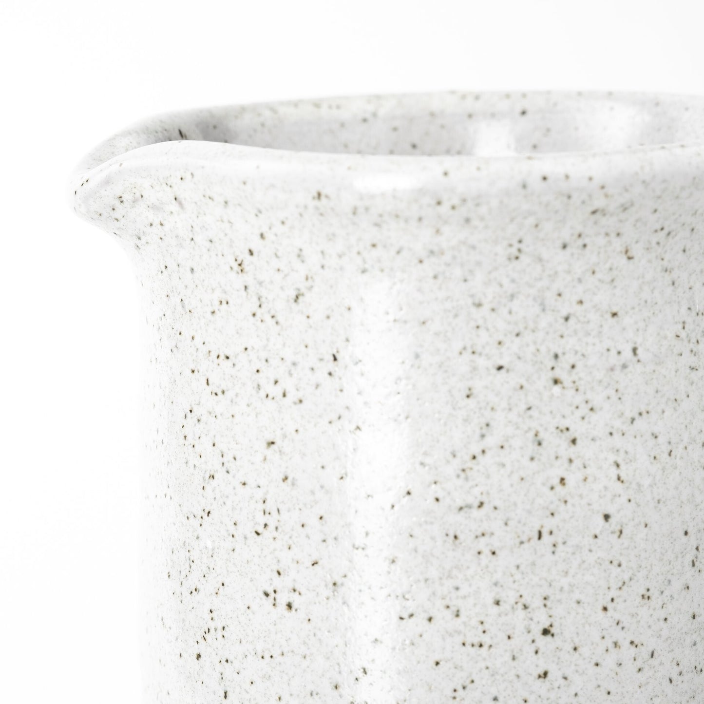 Gray Speckle Decorative Jug - Full Product View of 9 Inch Modern Farmhouse Ceramic Pitcher for Home Decoration
