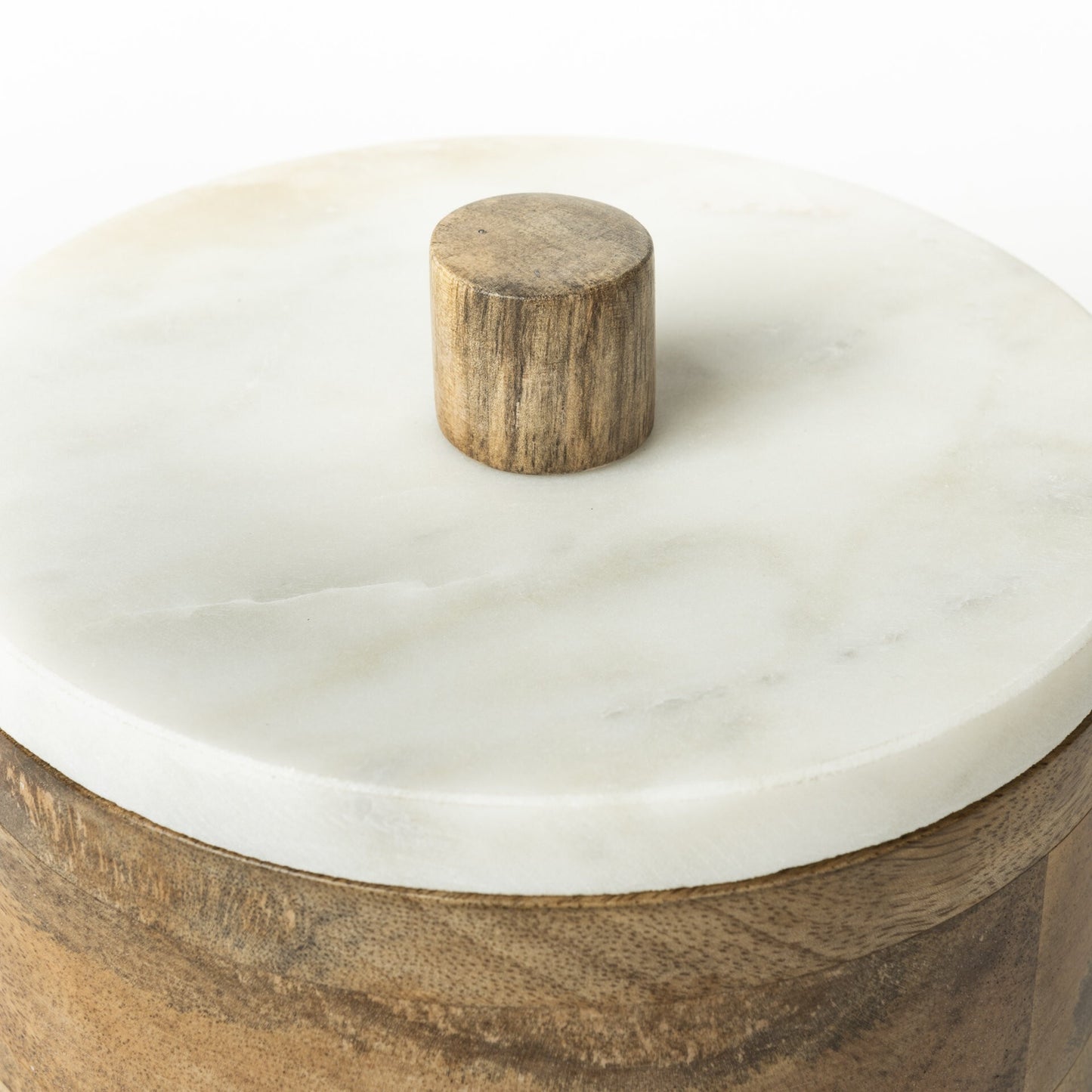 6.7 inch rustic wooden storage box full product view showing complete height and farmhouse cottage style