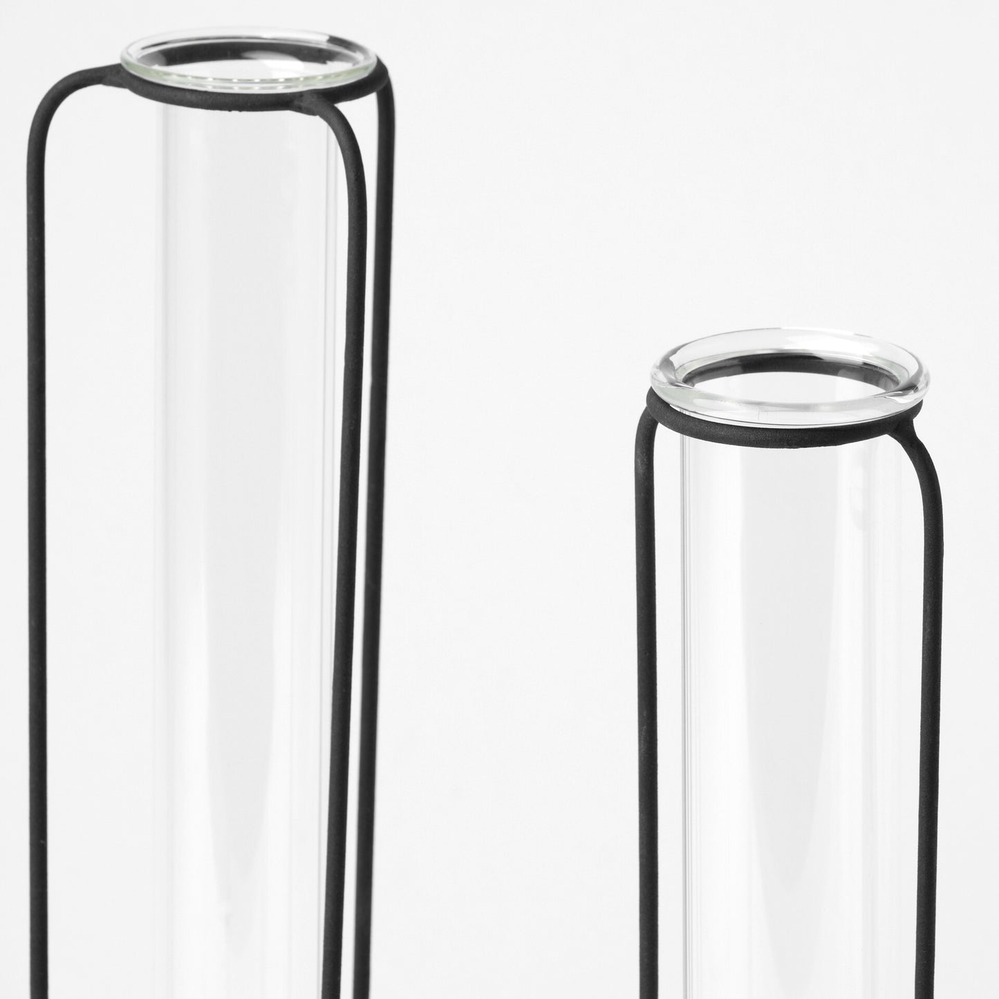 Test tube vase set detail showing laboratory-inspired design and modern minimalist aesthetic