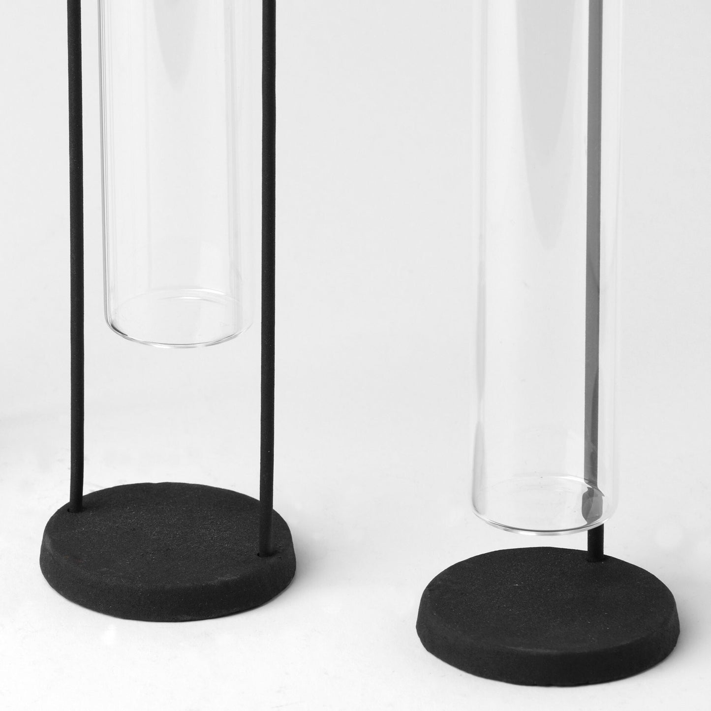 Modern scientific test tube vases in stand, unique industrial home decor accent piece