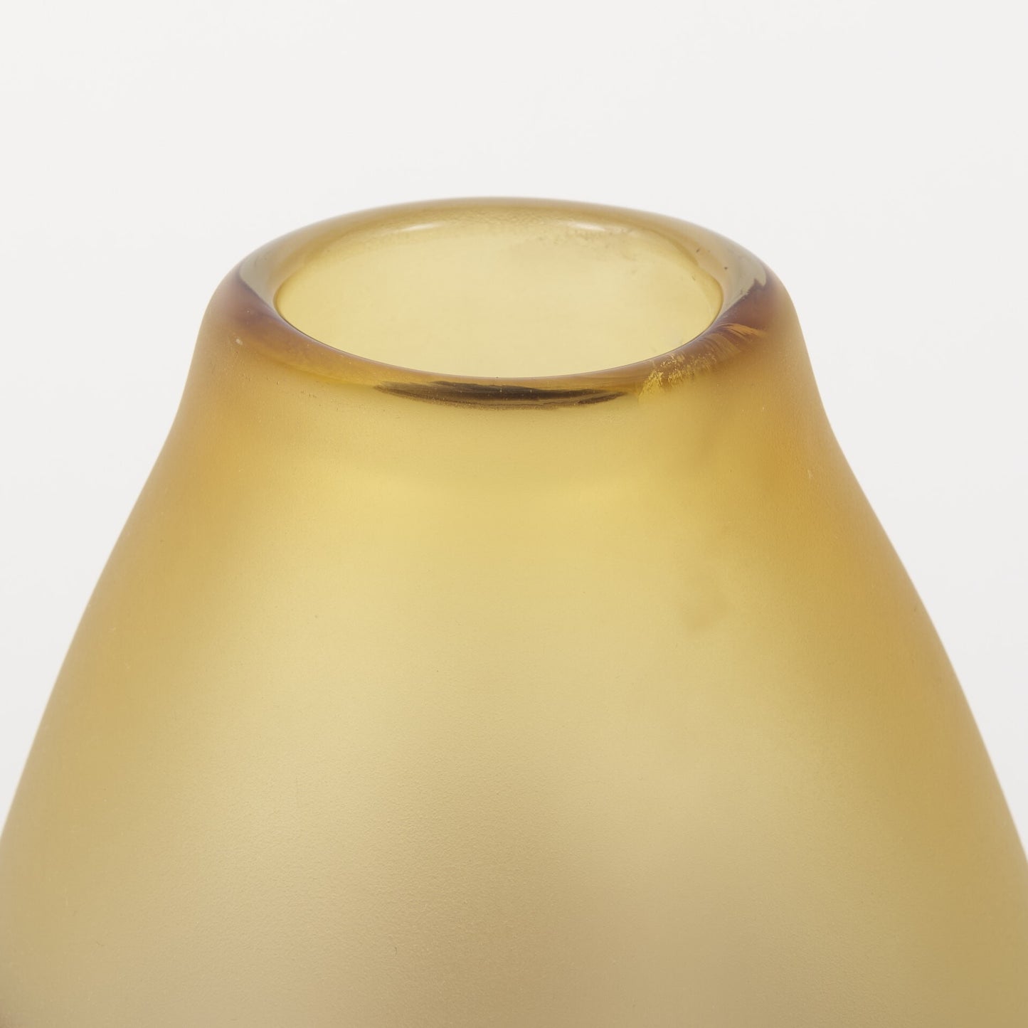 Top view of glass vase showing narrow tapered mouth opening perfect for floral arrangements