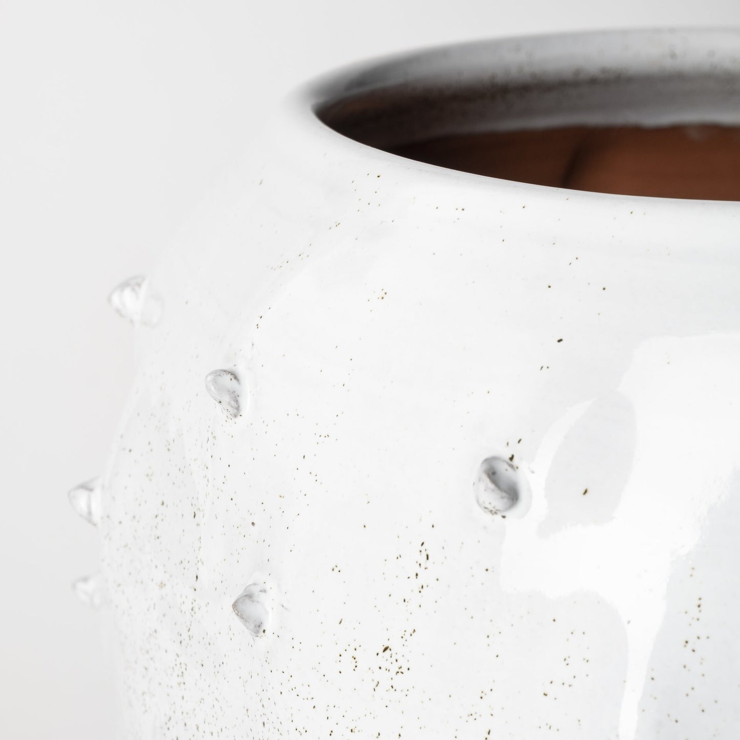 Spiked ceramic vase alternative angle showing versatile modern home decor statement piece