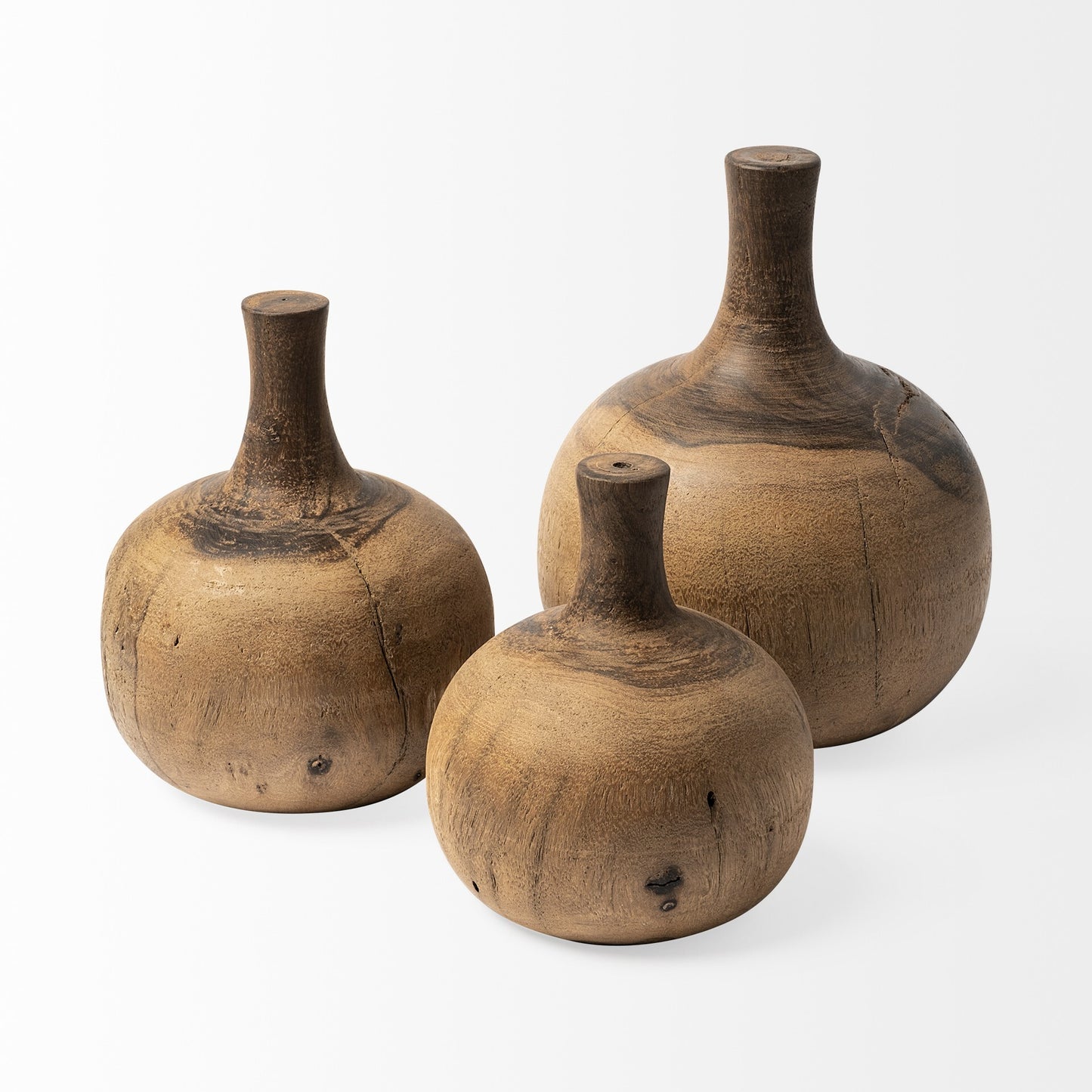 Solid wood decor piece close-up displaying light brown natural stain and beautiful wood texture