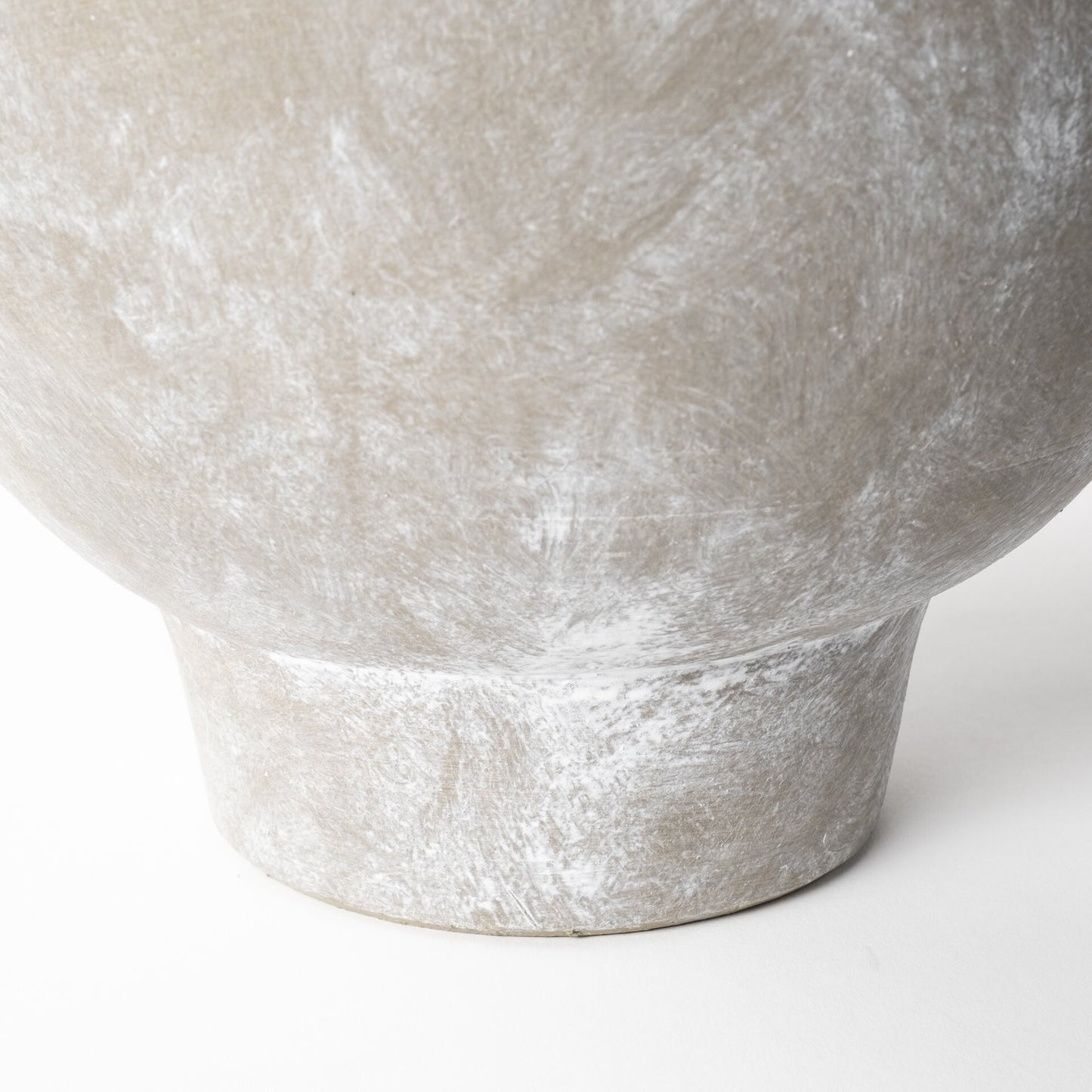 Rustic brown ceramic vase with whitewash finish alternative angle showing farmhouse charm