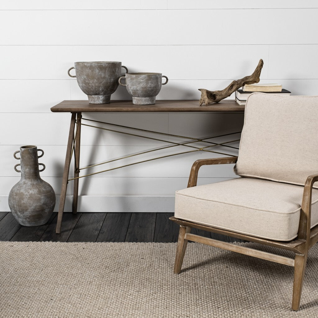 Organic finish ceramic vase full view demonstrating 10 inch height ideal for farmhouse styling