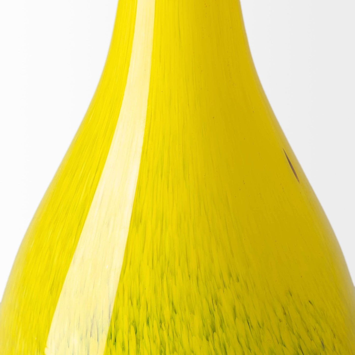 Large 21 inch handblown vase yellow gray colors perfect for dramatic floor display and statement decor